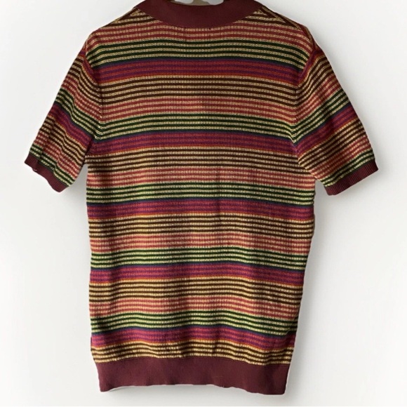 Scotch & Soda Slim Fit Structured Knit Polo Shirt Men's Large Multi Short Sleeve - Picture 2 of 5